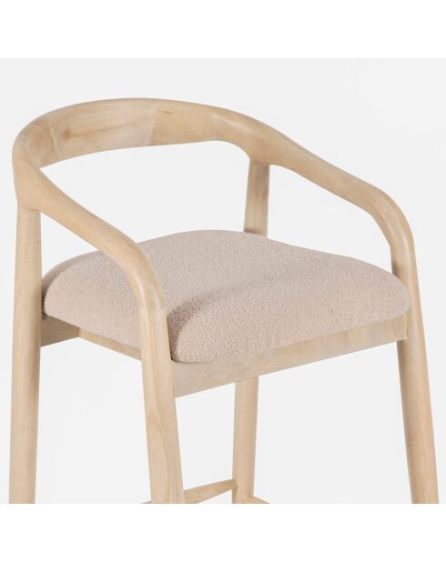 Chaise de Bar Rembourree Milo Beige - 55x52x100 cm