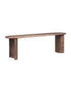 Table à manger bord arrondi Acacia Ellipse Marron - 203x102x76 cm
