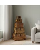 Set de 5 coffres Manguier Taba Marron - 60x45x36 cm
