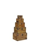 Set de 5 coffres Manguier Taba Marron - 60x45x36 cm