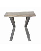 Bout de canapé Manguier New York Gris argent - 60x50x55 cm