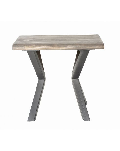 Bout de canapé Manguier New York Gris argent - 60x50x55 cm