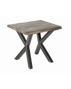 Bout de canapé Manguier New York Gris argent - 60x50x55 cm