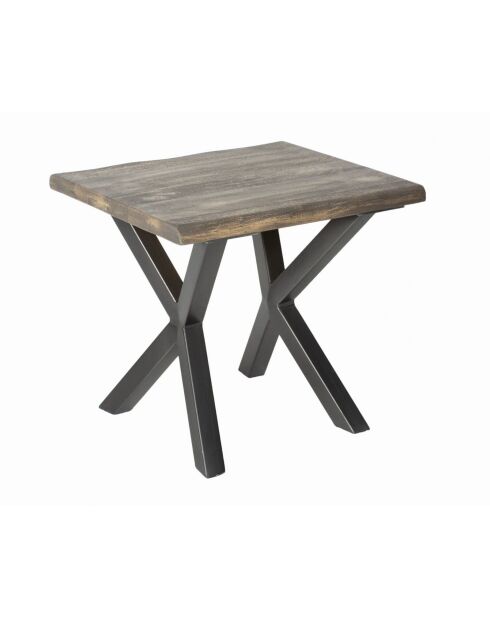 Bout de canapé Manguier New York Gris argent - 60x50x55 cm