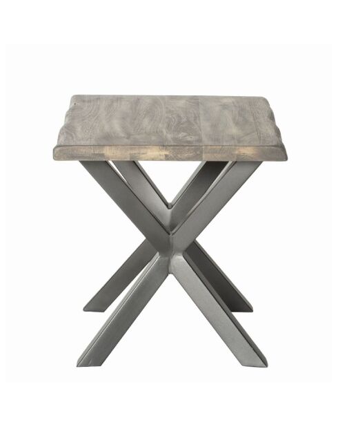 Bout de canapé Manguier New York Gris argent - 60x50x55 cm