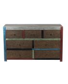 Commode 7 tiroirs Manguier Pushkar Naturel - 140x50x85 cm