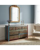 Commode 7 tiroirs Manguier Pushkar Naturel - 140x50x85 cm