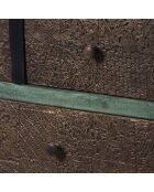 Commode 7 tiroirs Manguier Pushkar Naturel - 140x50x85 cm