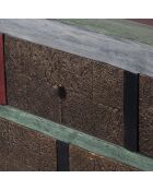 Commode 7 tiroirs Manguier Pushkar Naturel - 140x50x85 cm