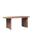 Banc arrondi bois massif Acacia Ellipse Marron - 152x36x46 cm