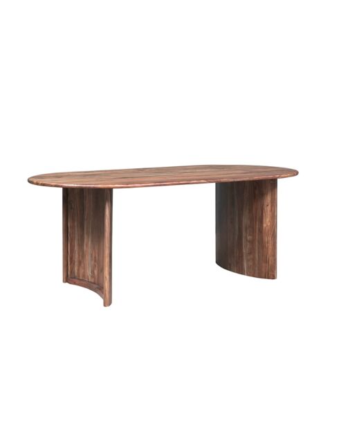 Banc arrondi bois massif Acacia Ellipse Marron - 152x36x46 cm
