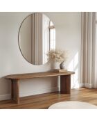 Banc arrondi bois massif Acacia Ellipse Marron - 152x36x46 cm