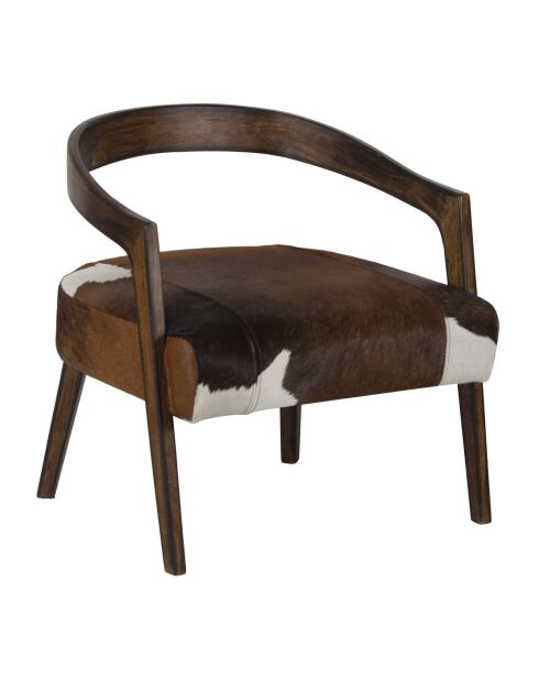 Fauteuil de cuir de vache Matador Cuir Naturel - 62x74x68 cm