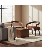 Fauteuil de cuir de vache Matador Cuir Naturel - 62x74x68 cm