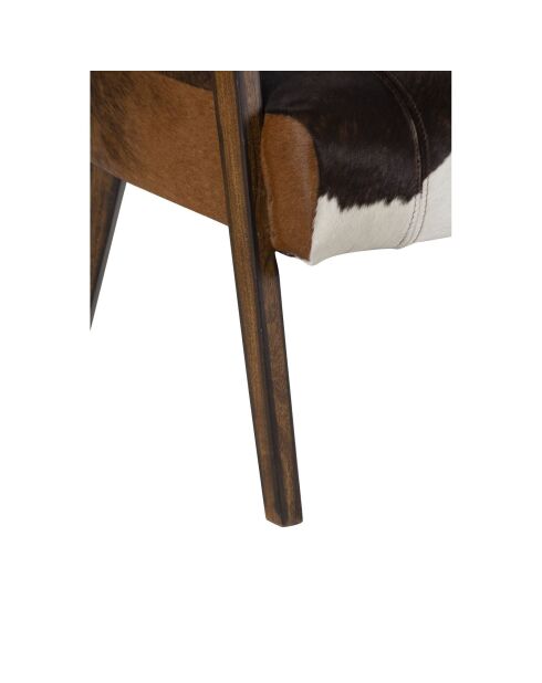 Fauteuil de cuir de vache Matador Cuir Naturel - 62x74x68 cm