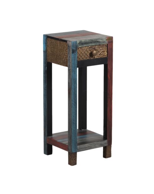 Table d'appoint 1 tiroir Manguier Pushkar Naturel - 30x30x75 cm