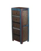 Semainier 5 tiroirs Manguier Pushkar Naturel - 50x38x121 cm