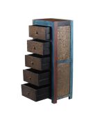 Semainier 5 tiroirs Manguier Pushkar Naturel - 50x38x121 cm