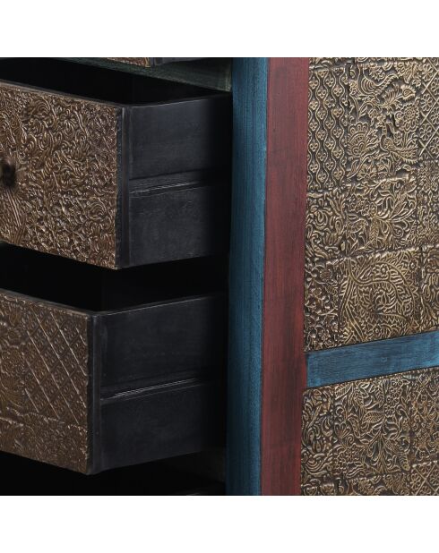 Semainier 5 tiroirs Manguier Pushkar Naturel - 50x38x121 cm