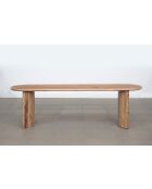 Banc arrondi bois massif Acacia Ellipse Beige - 152x36x46 cm