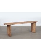 Banc arrondi bois massif Acacia Ellipse Beige - 152x36x46 cm