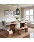 Banc arrondi bois massif Acacia Ellipse Beige - 152x36x46 cm