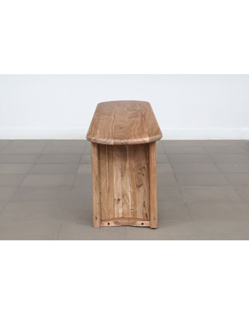 Banc arrondi bois massif Acacia Ellipse Beige - 152x36x46 cm