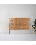 Tête de lit queen size sculptée 160 cm Manguier Sculture Beige - 165x4x125 cm