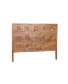 Tête de lit queen size sculptée 160 cm Manguier Sculture Beige - 165x4x125 cm