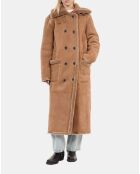 Peau lainée longue marron