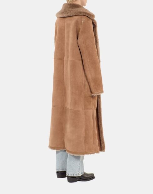 Peau lainée longue marron