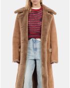 Peau lainée longue marron