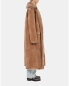 Peau lainée longue marron