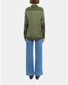 Chemise 100% soie kaki