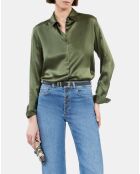 Chemise 100% soie kaki