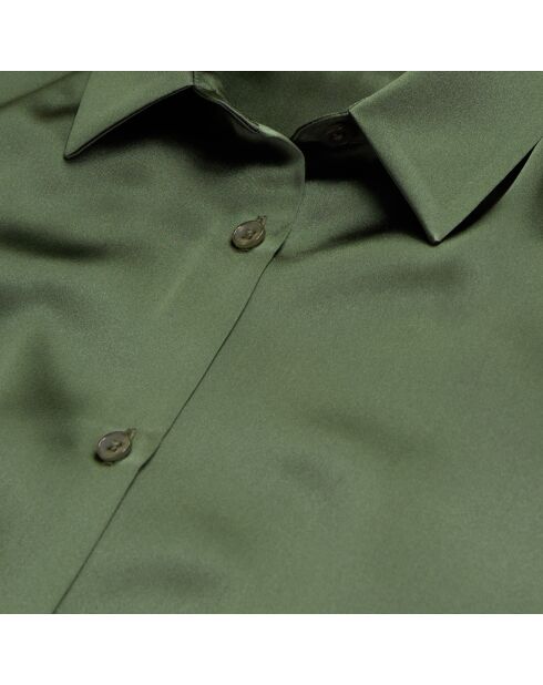 Chemise 100% soie kaki