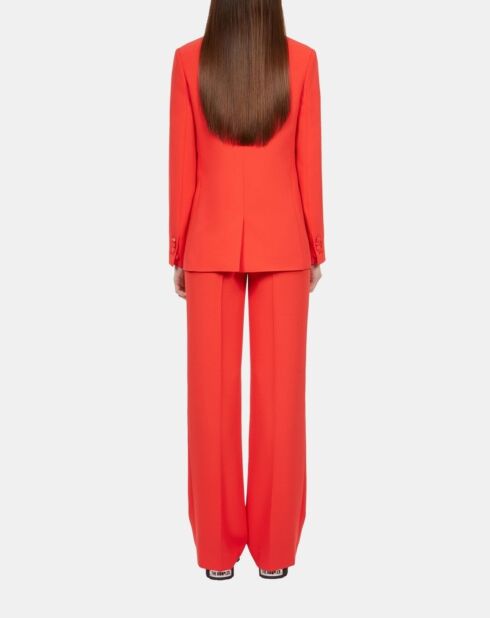 Veste tailleur en crêpe rouge