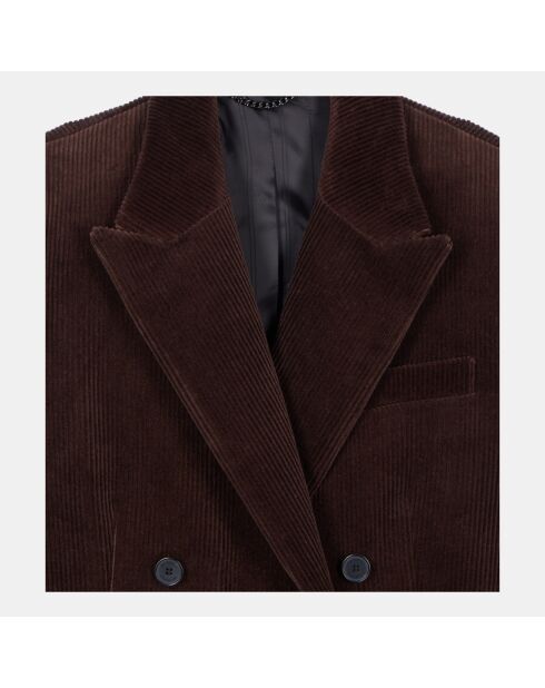 Veste tailleur en velours côtelé brune