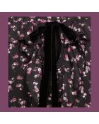 Robe courte à volants imprimé fleurie noire