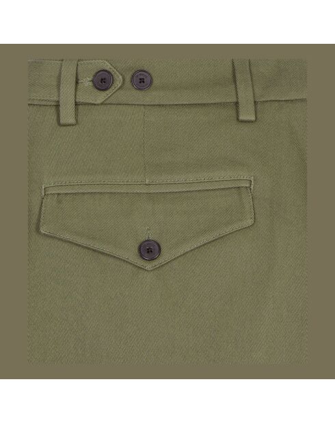 Pantalon droit en coton kaki