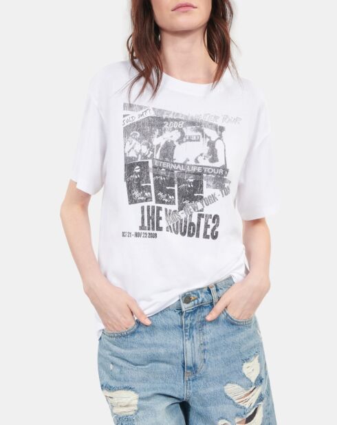 T-shirt avec sérigraphie blanc