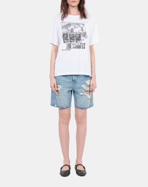 T-shirt avec sérigraphie blanc