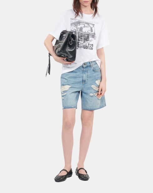 T-shirt avec sérigraphie blanc