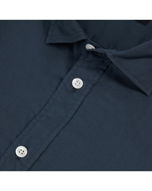 Chemise en voile de coton bleu marine