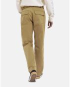 Pantalon chino en coton à poches beige