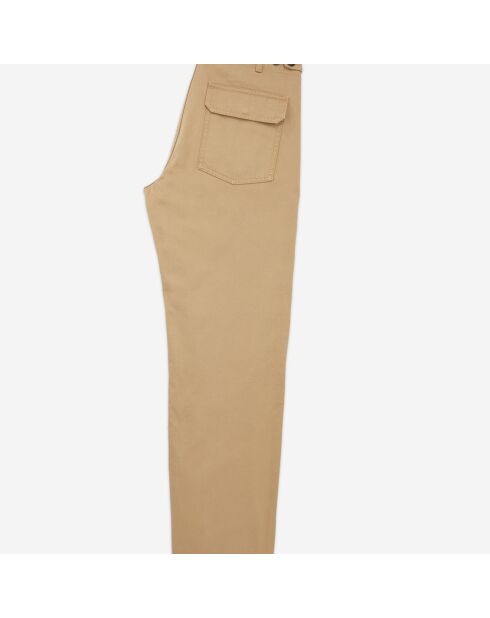 Pantalon chino en coton à poches beige