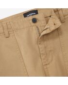 Pantalon chino en coton à poches beige