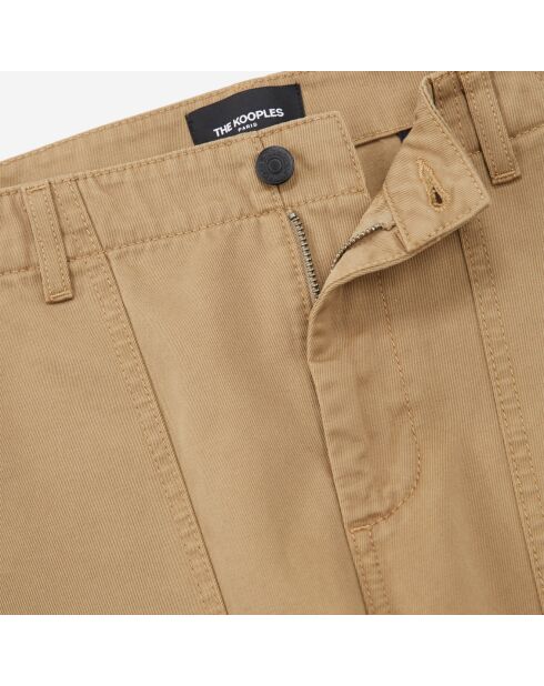 Pantalon chino en coton à poches beige