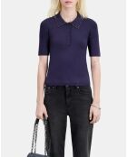 Polo en maille bleu marine