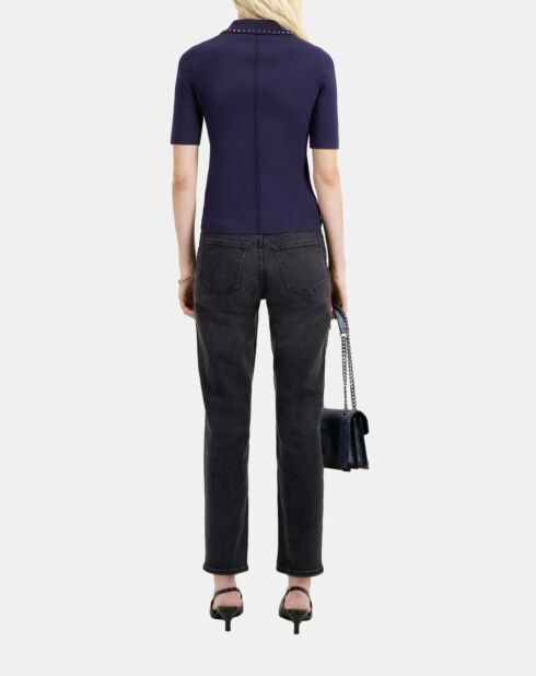 Polo en maille bleu marine